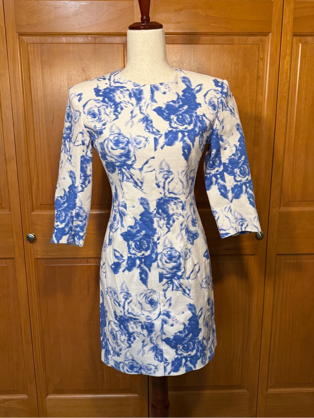 Max Mara Sportmax Blue & White Floral Sheath Dress